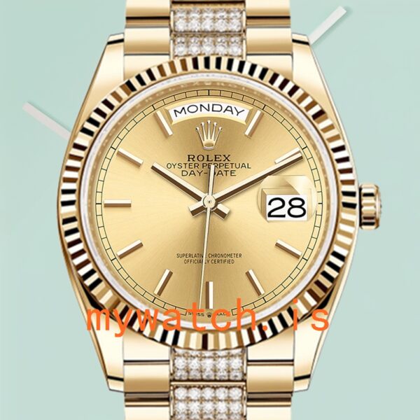 Rolex Day-Date m128348rbr-0038 36mm Mens Gold-tone: Genuine vs. Replica Analysis